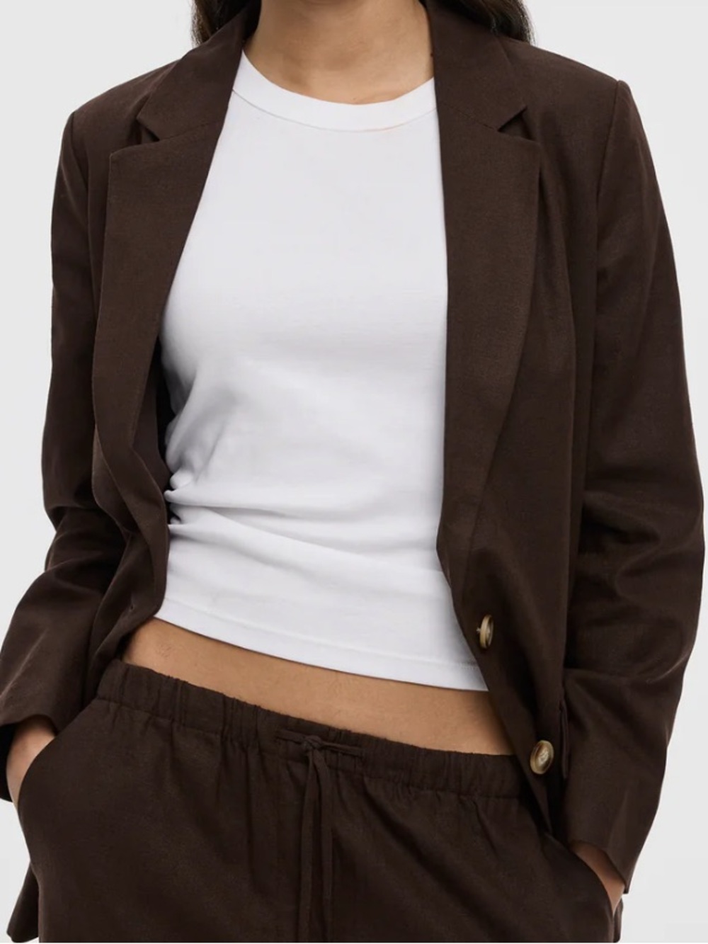 Reitmans Brown Button Front Blazer